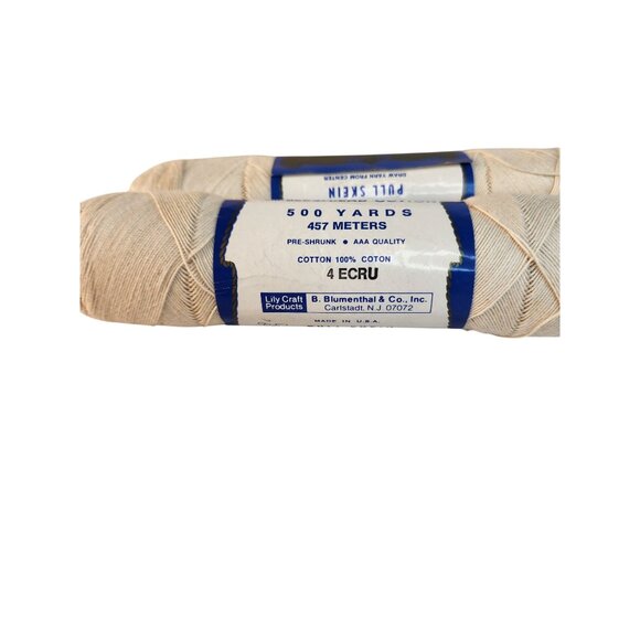Lily 18th Century Mercerized Crochet Cotton ECRU 500 Yards 2-Pack USA Made - Picture 3 of 9